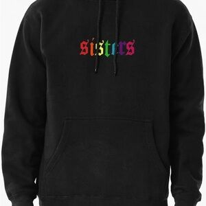 Black Pullover Hoodie with Small Color Logo